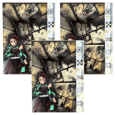 sun-star 日本進口 鬼滅之刃5夾層L型資料夾 A4, 炭治郎, 3個