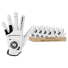 DDAM GOLF 男款 半羊皮高爾夫手套 左手用 22(18.3~18.8cm) 10個, 白色