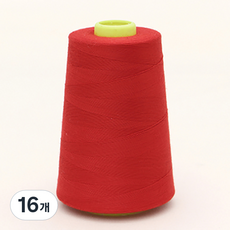 해피베어스 오버로크용 스마트 봉제사 실, 레드, 16개