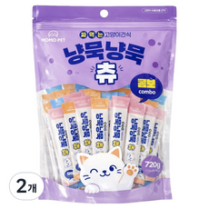 냥묵냥묵 고양이 대용량 짜먹는 간식 60p, 2개, 720g, 콤보(치킨/참치/연어)