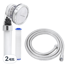 KOXINA Pure Plus 3段式SPA蓮蓬頭+濾芯 1個+2.0m蓮蓬頭軟管, 2組