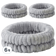 Nalli Sisters 簡約洗臉髮帶, 6個, 17 灰色 三線