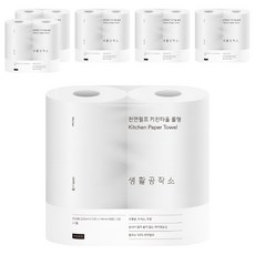 Saengong 生活工作所 天然紙漿捲筒式廚房紙巾, 2捲, 6個