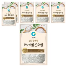 청정원 천일염 굵은소금, 1kg, 6개