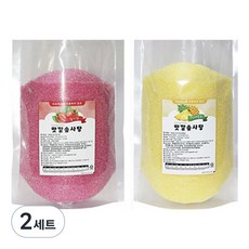 가정용 솜사탕기계 전용 맛깔 설탕 30인분 딸기향 300g + 파인애플향 300g 세트, 2세트