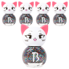 바블리 어린이 매니큐어 네일 컬러, 오색블링핑, 5개