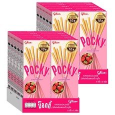 glico 格力高 Pocky 百奇 草莓口味棒 酥脆餅乾 香甜草莓 經典零食, 19g, 20盒