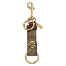 COACH 蔻馳 滿版LOGO皮革雙環鑰匙圈1349314
