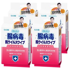 立得清 抗病毒濕巾 有效抑制腸病毒/H1N1/B型流感 溫和配方, 50張, 4包