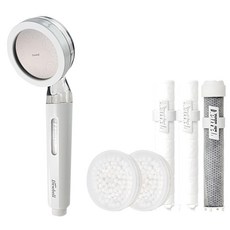 Dewbell Wise Eye 蓮蓬頭 + 蓮蓬頭濾芯 2入 + 沉積物濾芯 2入 + 活性碳濾芯 1入, 1組, 白色