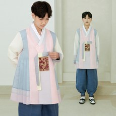 HARANG HANBOK 男童用新明朗背心 + 上衣 + 褲子韓服套裝