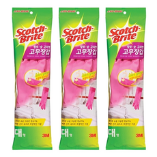 3M Scotch-Brite 百利 黃土炭環形橡膠手套, 3組