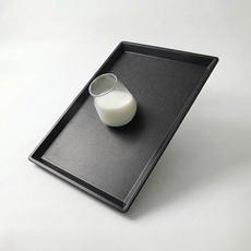 리빙메이트 논슬립 테라 일식쟁반, 블랙, 1개