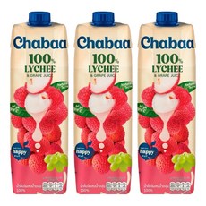 CHABAA 啜吧 荔枝佐葡萄 100%果汁, 1L, 3瓶