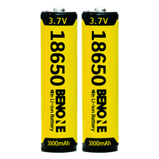 BENONE 18650 보호회로 리튬이온 배터리 충전식 건전지 3000mAh, 1개입, 2개