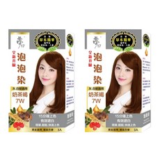 Moon17 夢17 泡泡染髮乳 灰白髮適用 第一劑10ml + 第二劑10ml 7W 3包, 奶茶褐, 2組