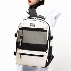 MARCO POLO 素色網眼雙肩包 MP6503+鑰匙圈 隨機出貨, 象牙