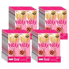 glico 格力高 Pocky 百奇草莓口味餅乾棒 酥脆香甜 經典零食分享, 19g, 40盒