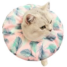 반려동물 방수 목쿠션 넥카라 FYQ004 핑크깃털 XS, 1개