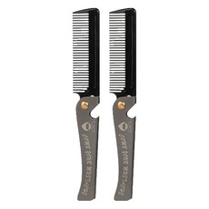 DeepTalk 折疊式一字型鋼柄美髮梳 DT0348, 黑色, 2個