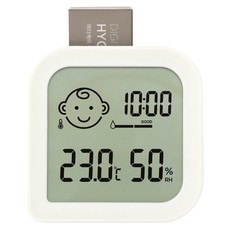 MOTHER-K 舒適好心情磁吸溫濕度計, 白色, 1個