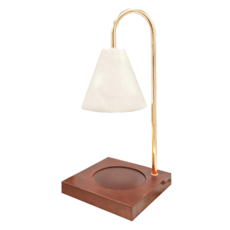 職日生 原木融蠟燈 定時款 絕美原木底座 烤漆燈罩, 胡木白