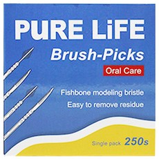PuRE LiFE 寶淨 極淨剔牙籤刷 魚骨造型刷毛 三角錐刀 單支包 Set 250支, 1盒