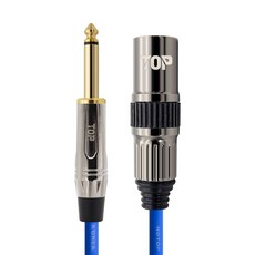 HDtop 金屬 5.5單聲道 to XLR公頭 麥克風線 40m, 藍色, 1個, HT-TP3823