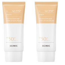 SCINIC 保濕提亮飾底防曬霜 SPF50+ PA++++, 50g, 2條