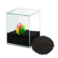 그로비타 30하이큐브 올디아망 유리 어항 + 바이오샌드 블랙 파우더 4kg 세트, 혼합색상, 1개