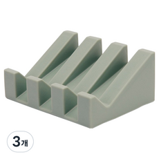 Must Shop 矽膠瀝水肥皂架, 3個, 綠色