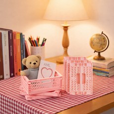 MF스토어 파스텔 접이식 선반 폴딩박스, 핑크, 16개