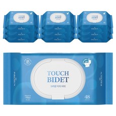 브라운 터치 비데 물티슈 물에 잘 녹는 화장실용 저자극 비데티슈 캡형, 55g, 48매입, 10개