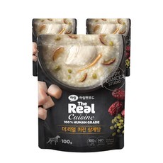 하림펫푸드 더리얼 퀴진 강아지 습식파우치, 닭, 100g, 3개