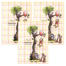 sun-star 小熊維尼 L 型 A4 資料夾 310 x 220 x 0.5mm, 格紋黃色, 3個