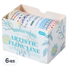 미소로운 종이 마스킹테이프 0.5cm x 2m 10종 세트, style7, 6세트