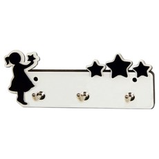 홈코코 3개용 소녀벽걸이, 화이트, 1개