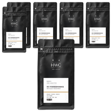 HWC 黑沃咖啡 杯測師嚴選烘焙咖啡豆 1磅, 咖啡豆(無研磨), 454g, 6包