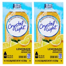 Crystal Light 低卡水果風味沖飲粉 檸檬口味, 3.96g, 10條, 2盒