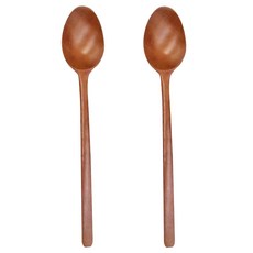 NICOTT 韓系天然實木湯匙 23.5 x 4.2cm, 原木色, 2支