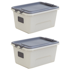 리빙숲 스퀘어 리빙박스, 그레이, 2개