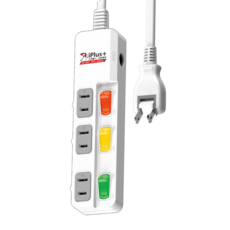 iPlus 保護傘 防火抗雷擊180度插頭延長線 3切3座, 1.8m, 白色, 1條