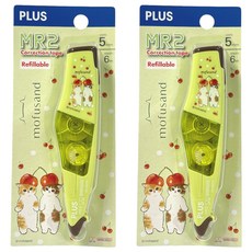 PLUS 普樂士 MR2智慧型滾輪修正帶 mofusand 貓福珊迪 52-792, 2個, 水果貓