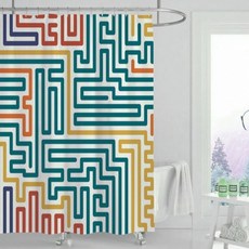 Karis 幾何彩色日常浴簾 A02 180 x 150 cm, 1個