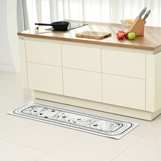 北歐風PVC廚房地墊, 白色