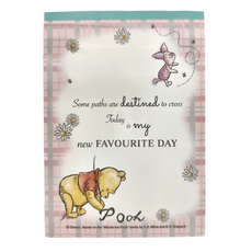 Winnie the Pooh 小熊維尼 維尼小豬 手繪維尼便條本 A6 145 x 130mm, 白色 + 粉色 + 黃色, 100張, 1個