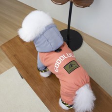 Baosle 狗狗格紋連身鋪棉胸背帶, 粉紅色, 1個