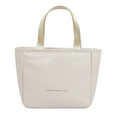 HelloKitchen 野餐便當保溫保冷袋, 象牙白