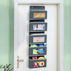 門後五層收納掛袋, 灰色