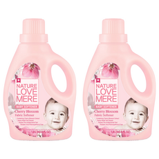 NATURE LOVE MERE 嬰幼兒衣物柔軟精 櫻花香 瓶裝, 2個, 1.8L